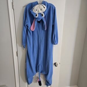 Disney Eeyore Hooded One Piece Sleepwear Pajamas Jump Suit Large Newcosplay